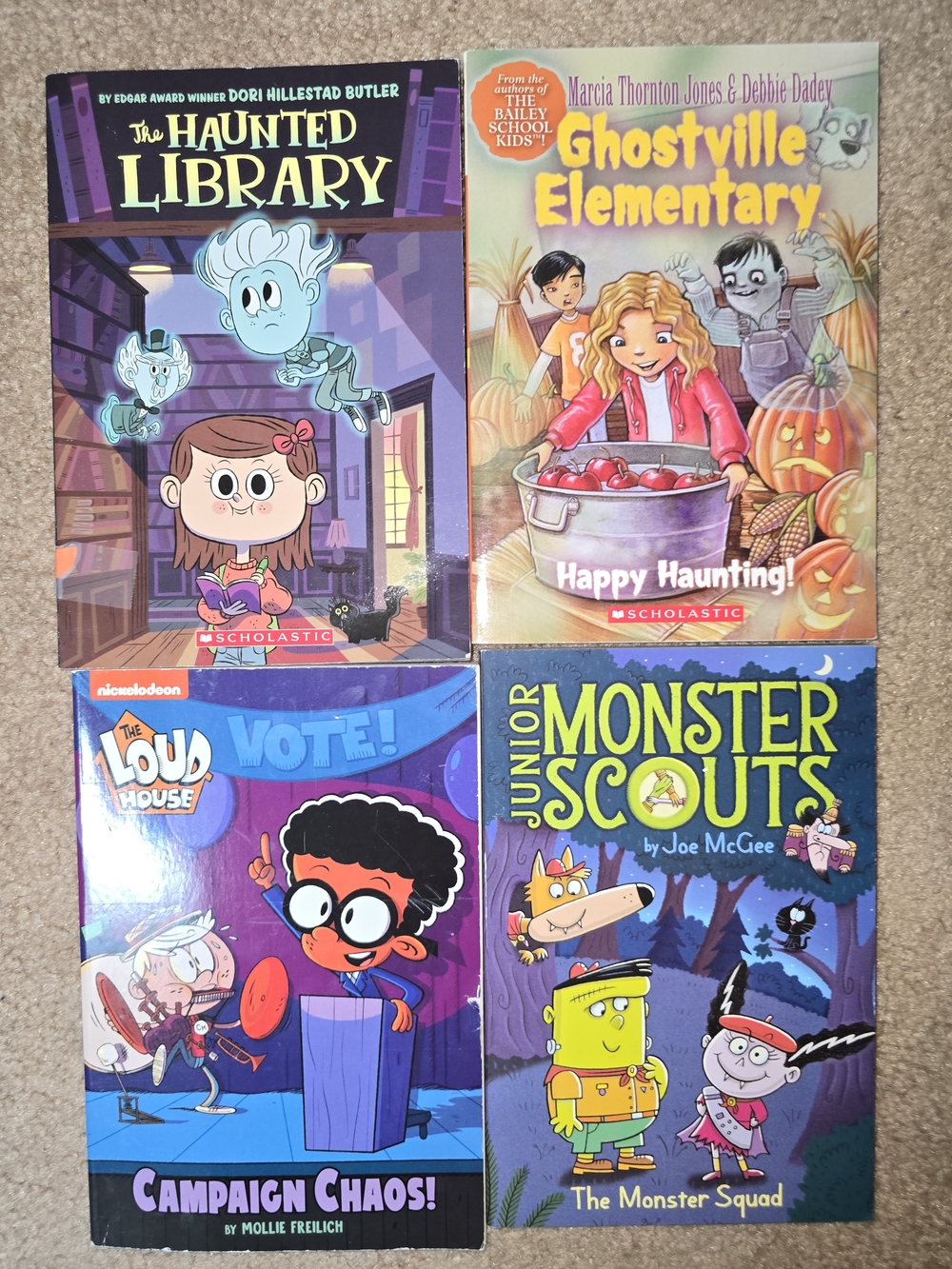 Paperback Book Lot Of 4 Chapter Books Spooky Scary Theme